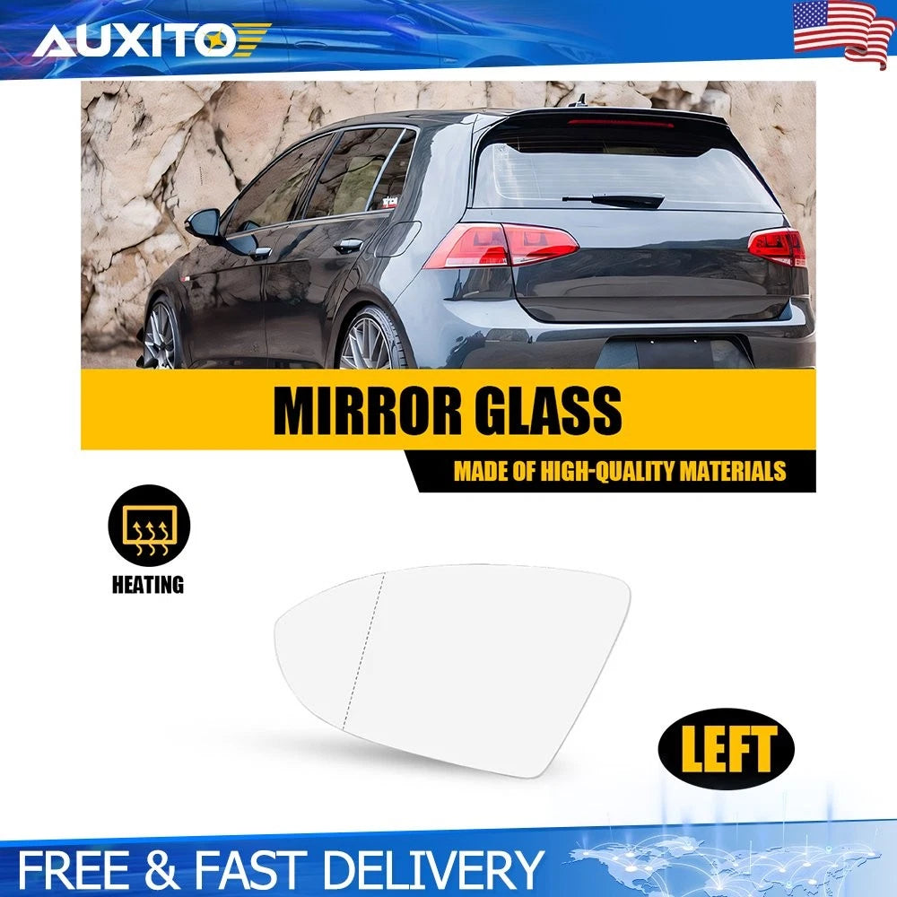 Left Driver Side Heated Mirror Glass for Volkswagen Golf MK7 GTI R eGolf Jetta (2015–2021)