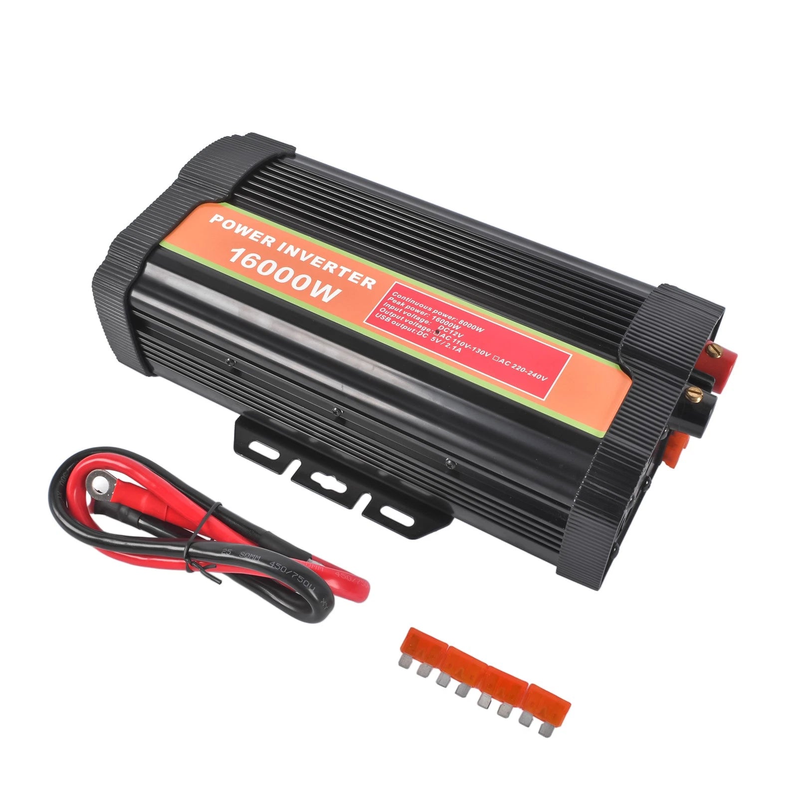 16000W Car Power Inverter DC 12V to AC 110V Pure Sine Wave with 4 Fuses