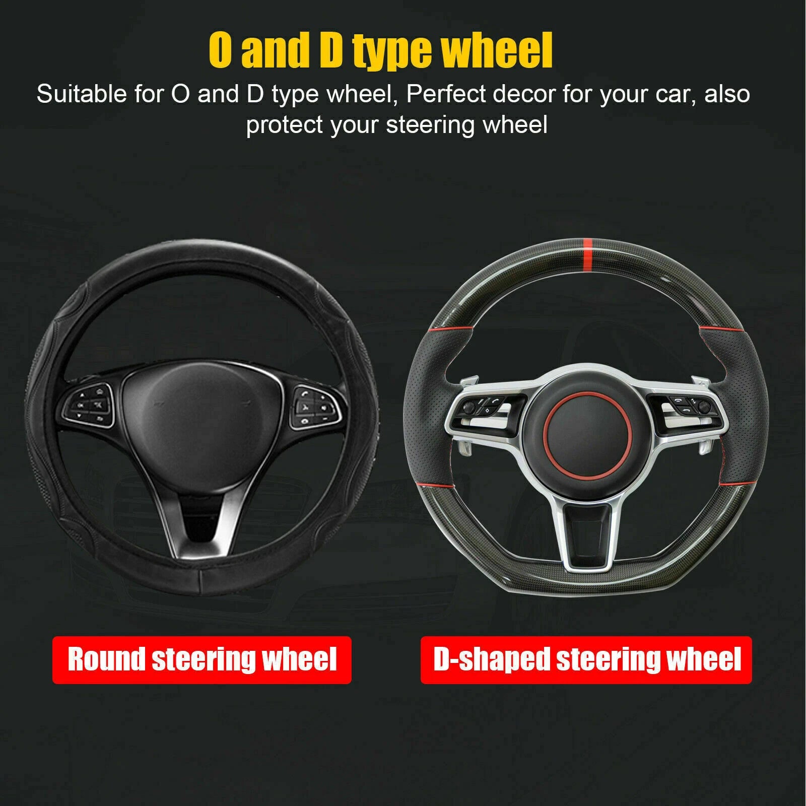 Blue Carbon Fiber Steering Wheel Booster Cover Universal Non-Slip Accessory