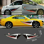 59'' / Exterior Side Door Decal / Shark Mouth Teeth Sticker Vinyl for Car