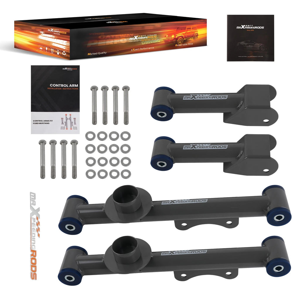 Rear Upper Lower Control Arms Kit w/Hardware For 1979-2004 Ford Mustang GT LX