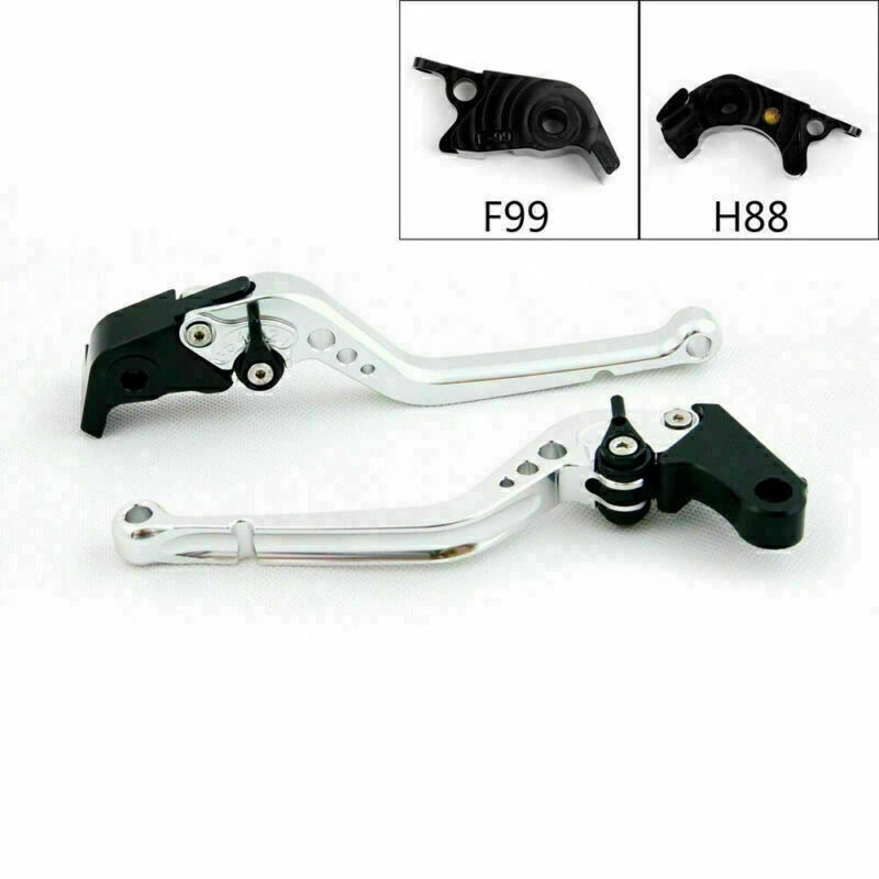 Long Brake Clutch Levers for Kawasaki ZZR/ZX1400 SE (2016–2017) Silver T9