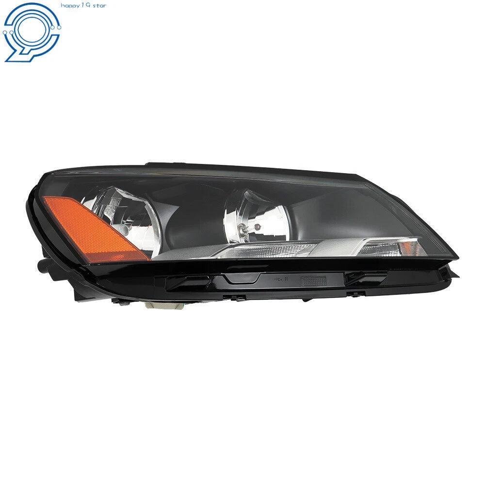 Halogen Headlight Assembly for Volkswagen Passat (2012-2015) Passenger Side Black