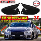 Gloss Black Rearview Mirror Cap Cover for Infiniti Q50 Q60 QX30 Q70 (2014–2020)