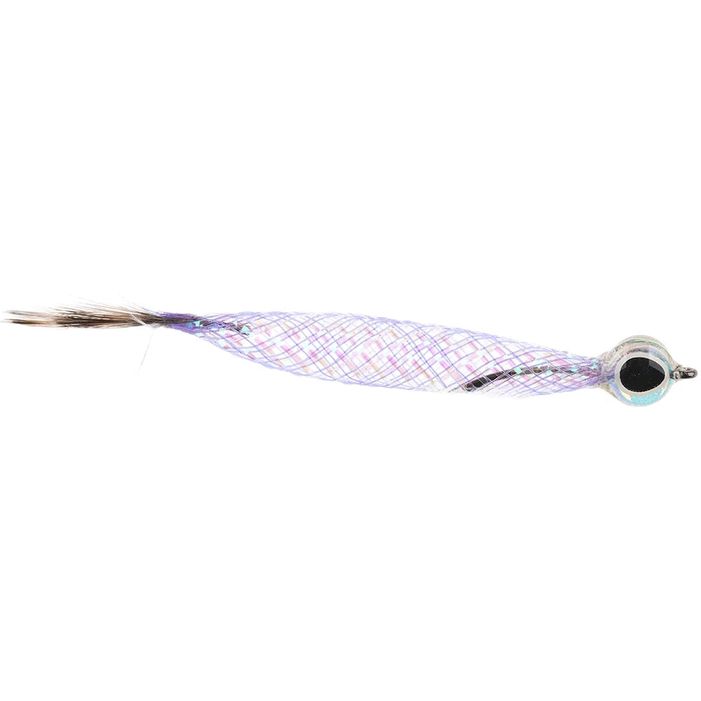 Fly Fishing Lure with Flash Body Tube, Natural Feather Tail, 3D Eyes