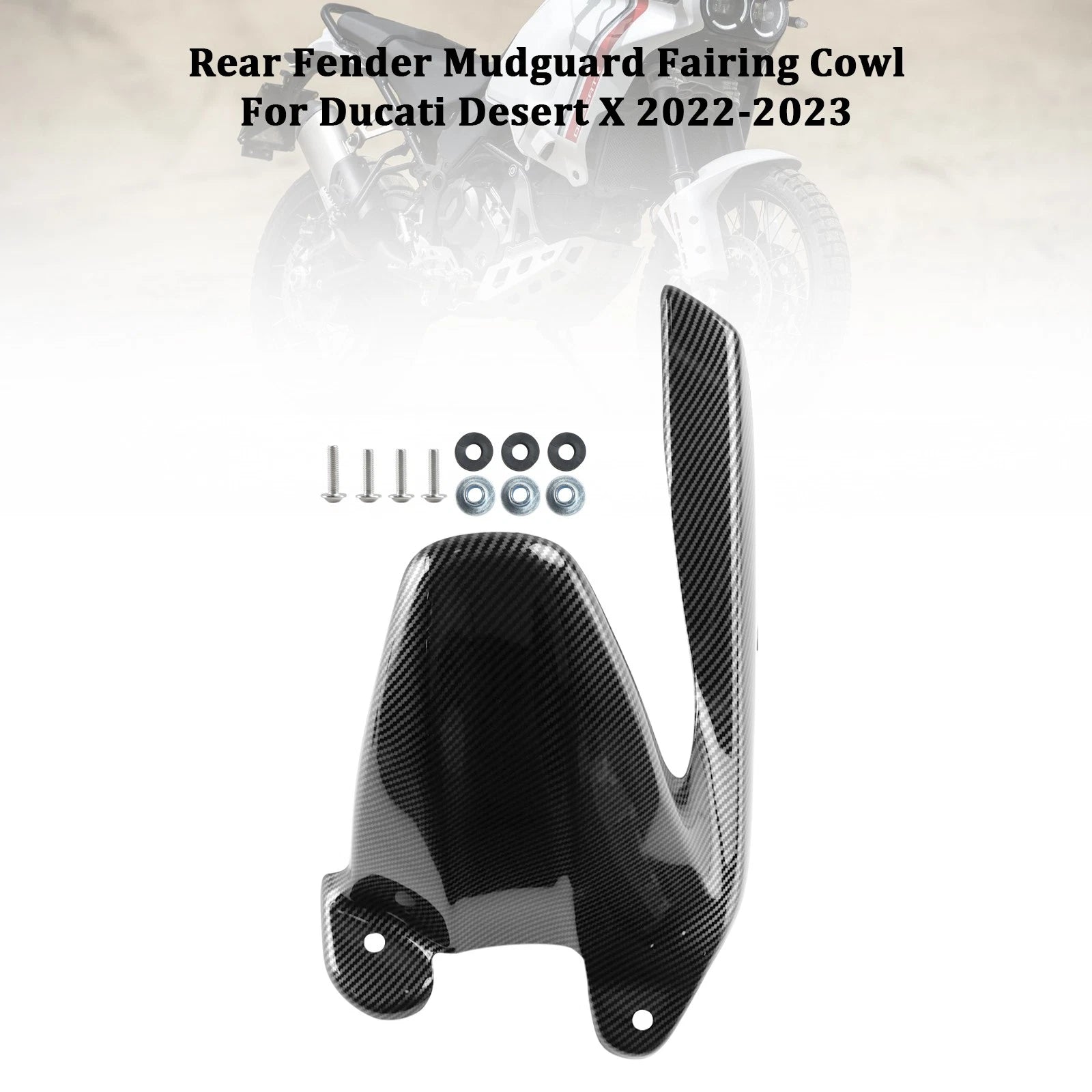 Rear Fender Mudguard Fairing Cowl for Ducati Desert X (2022–2024) Carbon