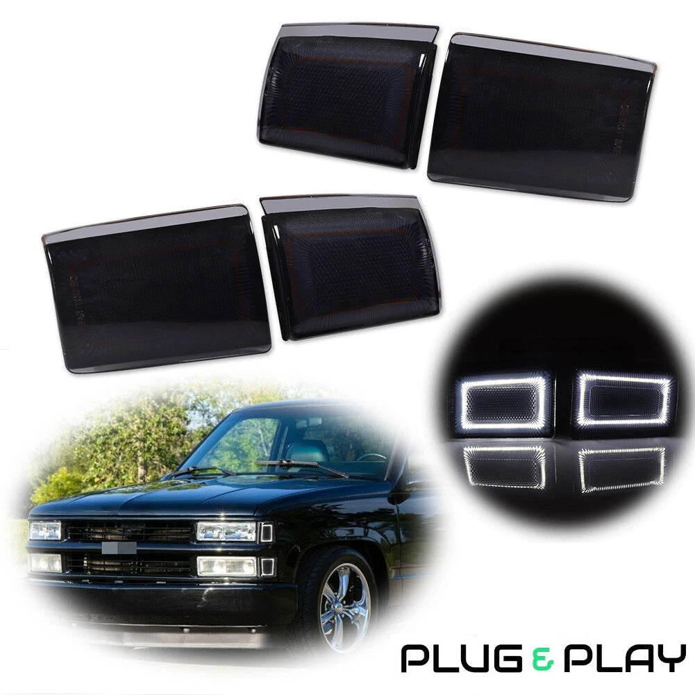 White LED Side Marker Lights for Chevrolet C/K 1500 2500 3500 Suburban Blazer