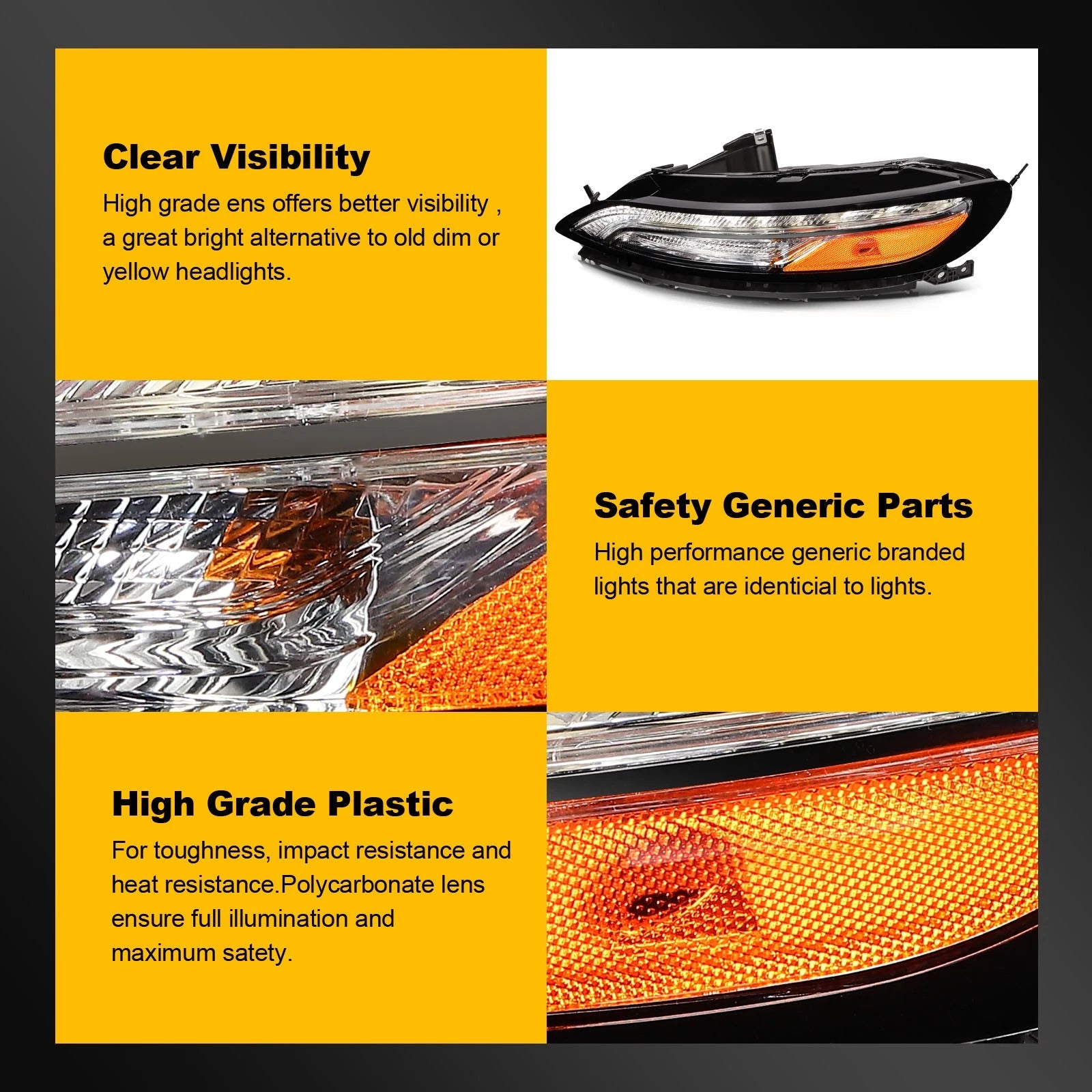 Left Headlight Assembly for Jeep Cherokee (2014–2018)