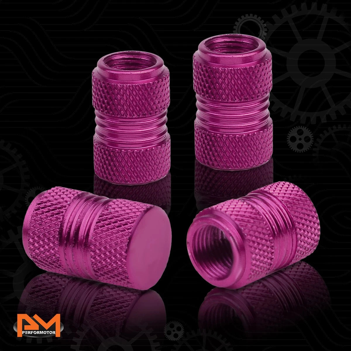 Set of 4 Aluminum Tire Stem Caps for Universal Vehicles (17mm, Purple)