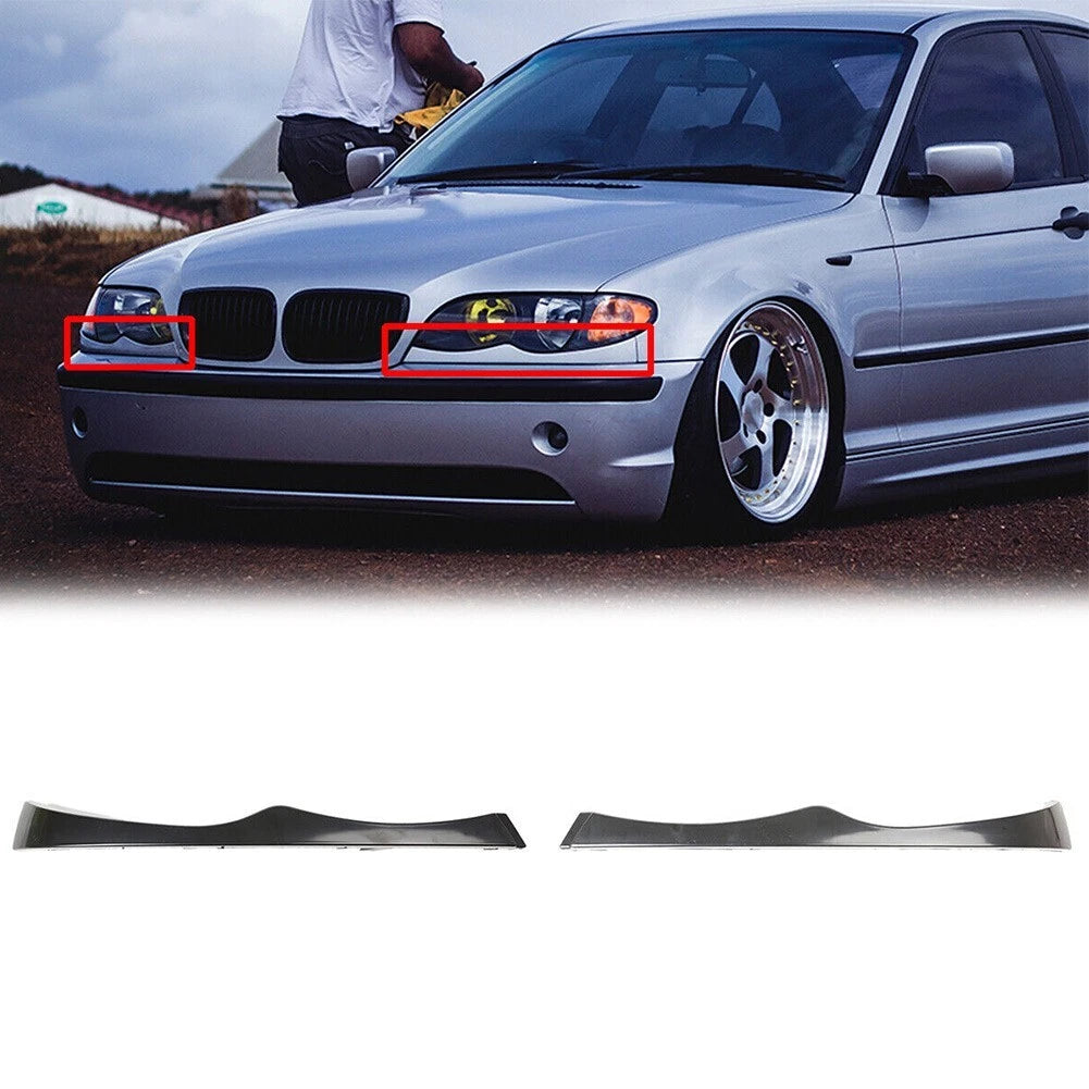 2X Headlight Eyebrow Eyelid Cover Trim for BMW E46 325i 325xi (1998–2006)