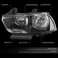 Pair of Black Housing Clear Corner Headlights for Dodge Charger (2011–2014)