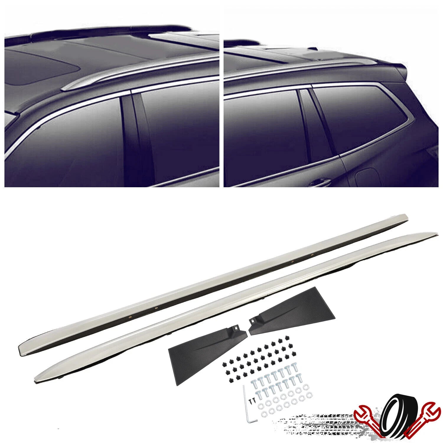 Set of 2 Roof Rack Side Rails for Honda Pilot (2016–2022)