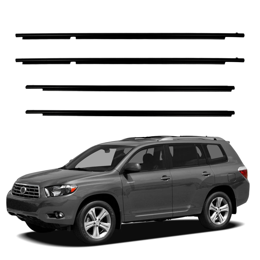 Set of 4 Window Weatherstrip Seal for Toyota Highlander (2008–2010)