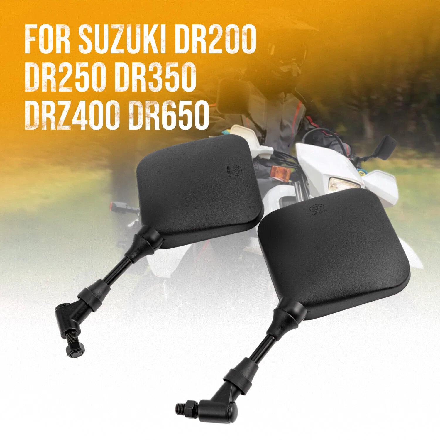 2Pcs Rear View Mirrors for Suzuki DR 200 250 350 400 650