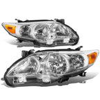 Pair of Chrome Housing Amber Corner Headlights for Toyota Corolla (2011–2013)