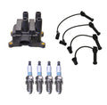 Set of 4 Denso Ignition Coil Wire & Iridium Spark Plugs for Mazda 2.3 L4 (2006–2009)