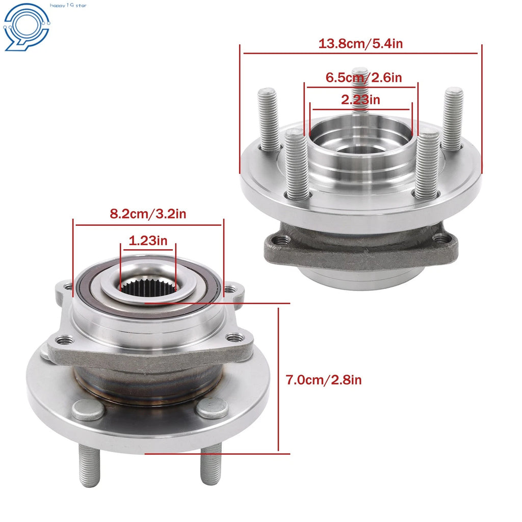 Front Wheel Bearings Hubs for Chrysler 200, Sebring, Dodge Avenger, Caliber (2007-2017)