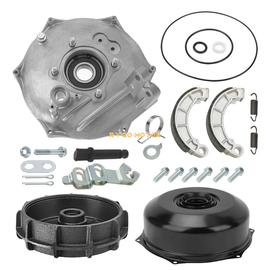 Rear Brake Drum Hub Plate Cover Shoes Bearing Seals for Honda Rancher 420 (2014–2024)