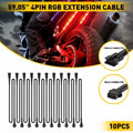 4.9FT Extension Wire Connector Cable for RGB Strip LED Glow Rock Lights 10x