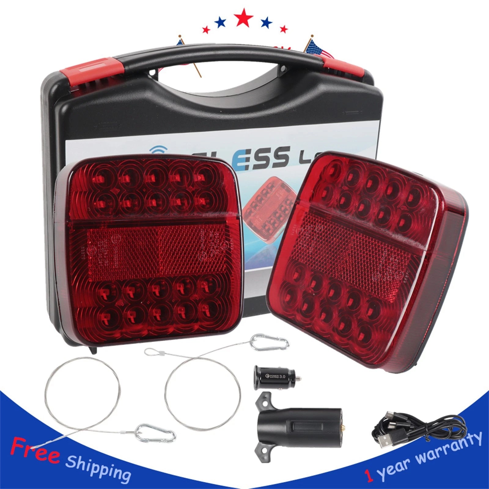 Rechargeable LED Trailer Lights for Trailer (Wireless Magnetic)