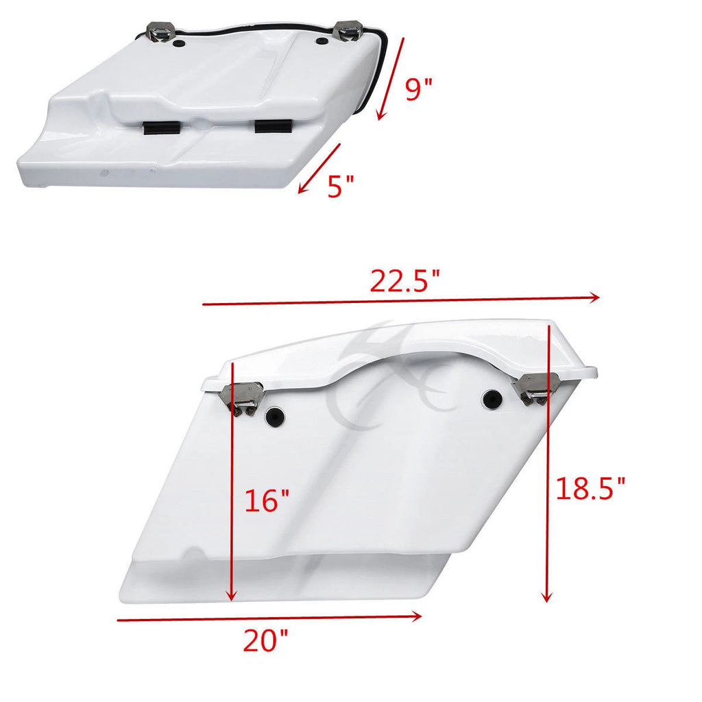 5" Stretched Hard Saddlebags & Conversion Bracket for Harley Fatboy (1984–2017)