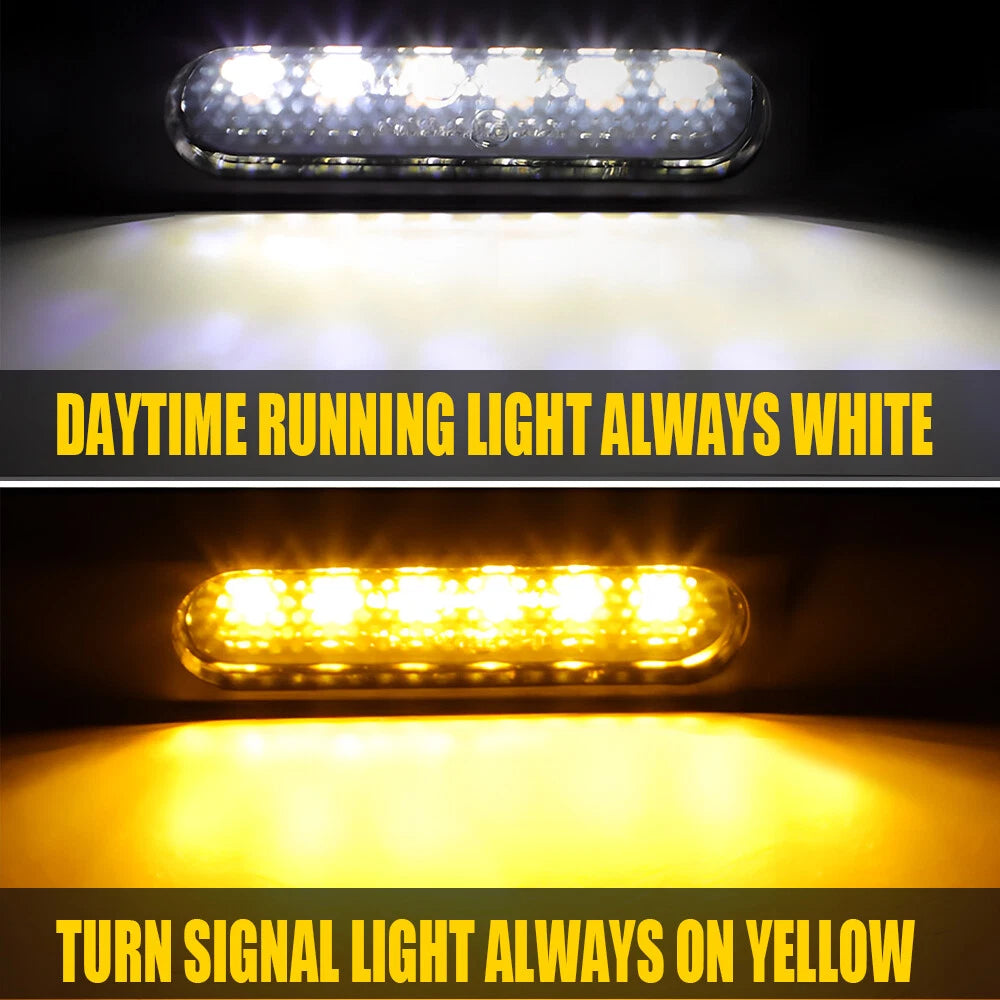 2X LED Dynamic Amber Turn Signal Lights for Motorcycle (39-41mm)
