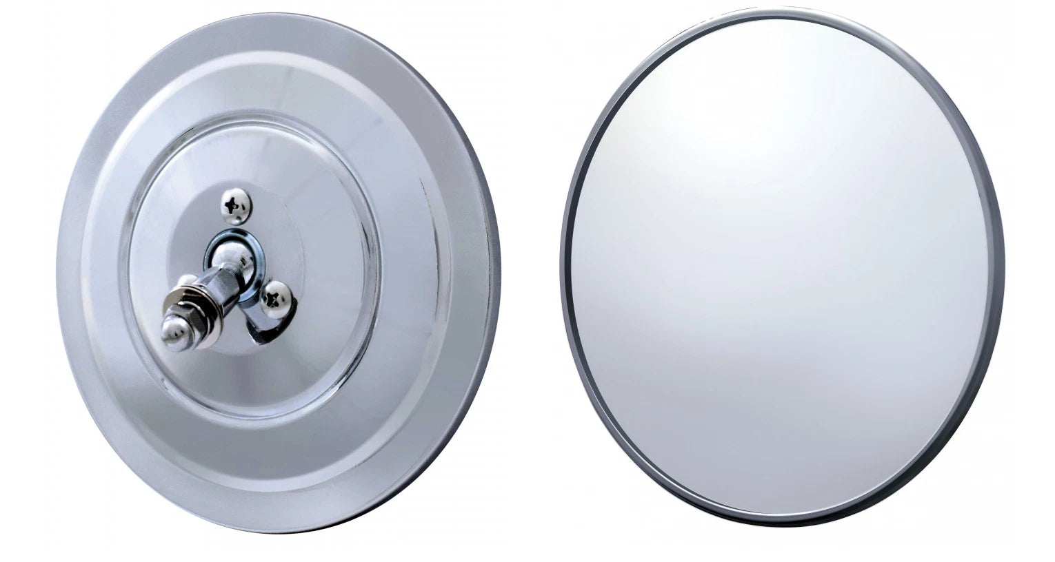 Side Rear View Mirrors Pair Flat 5in Chrome Ribbed Back for Toyota (2005–2015)