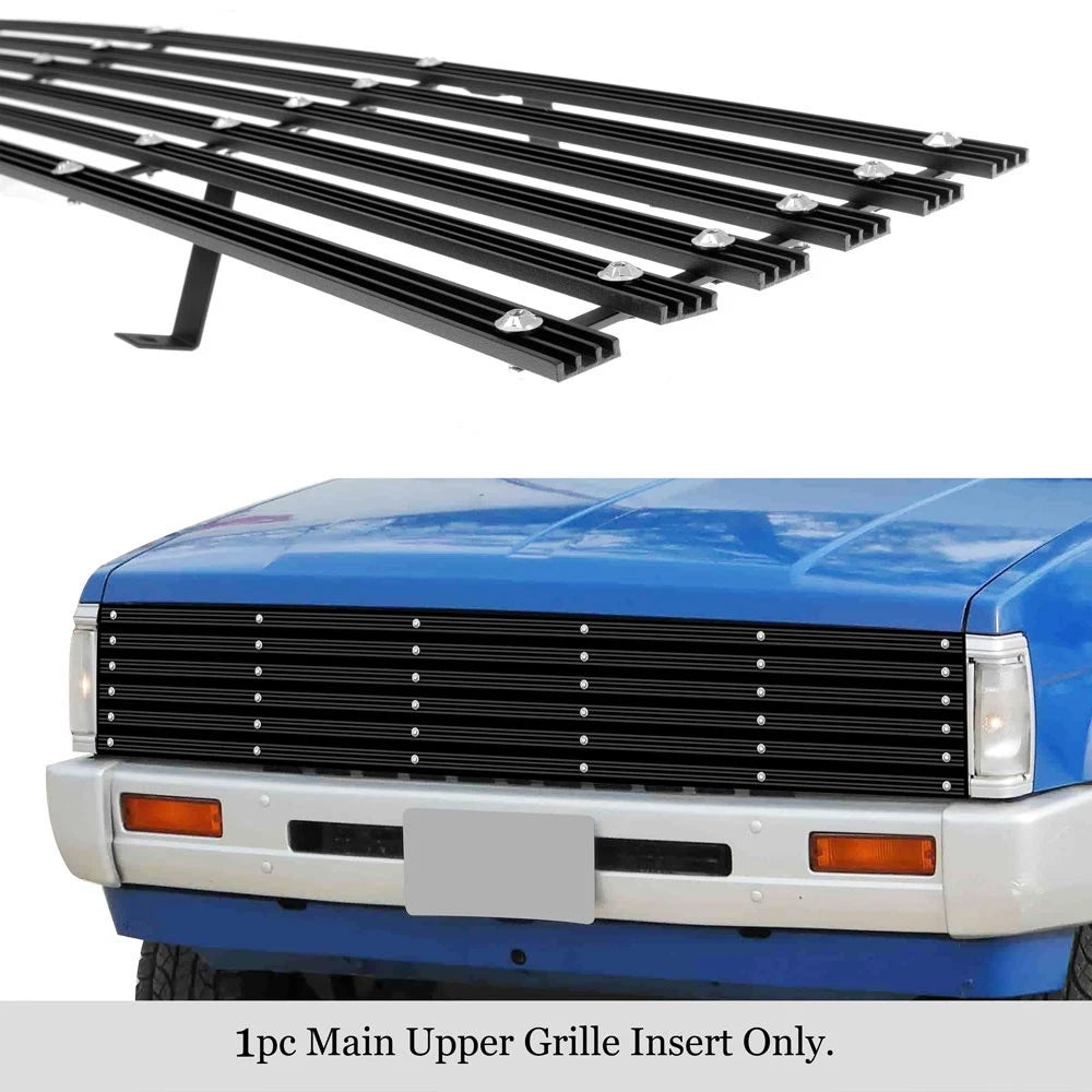 Billet Grille Insert for Nissan Pickup (1986-1997) - Black Wide Design