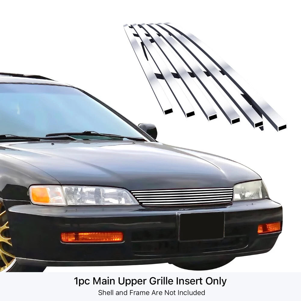 Upper Stainless Silver Billet Grille Insert for Honda Accord (1994-1997)