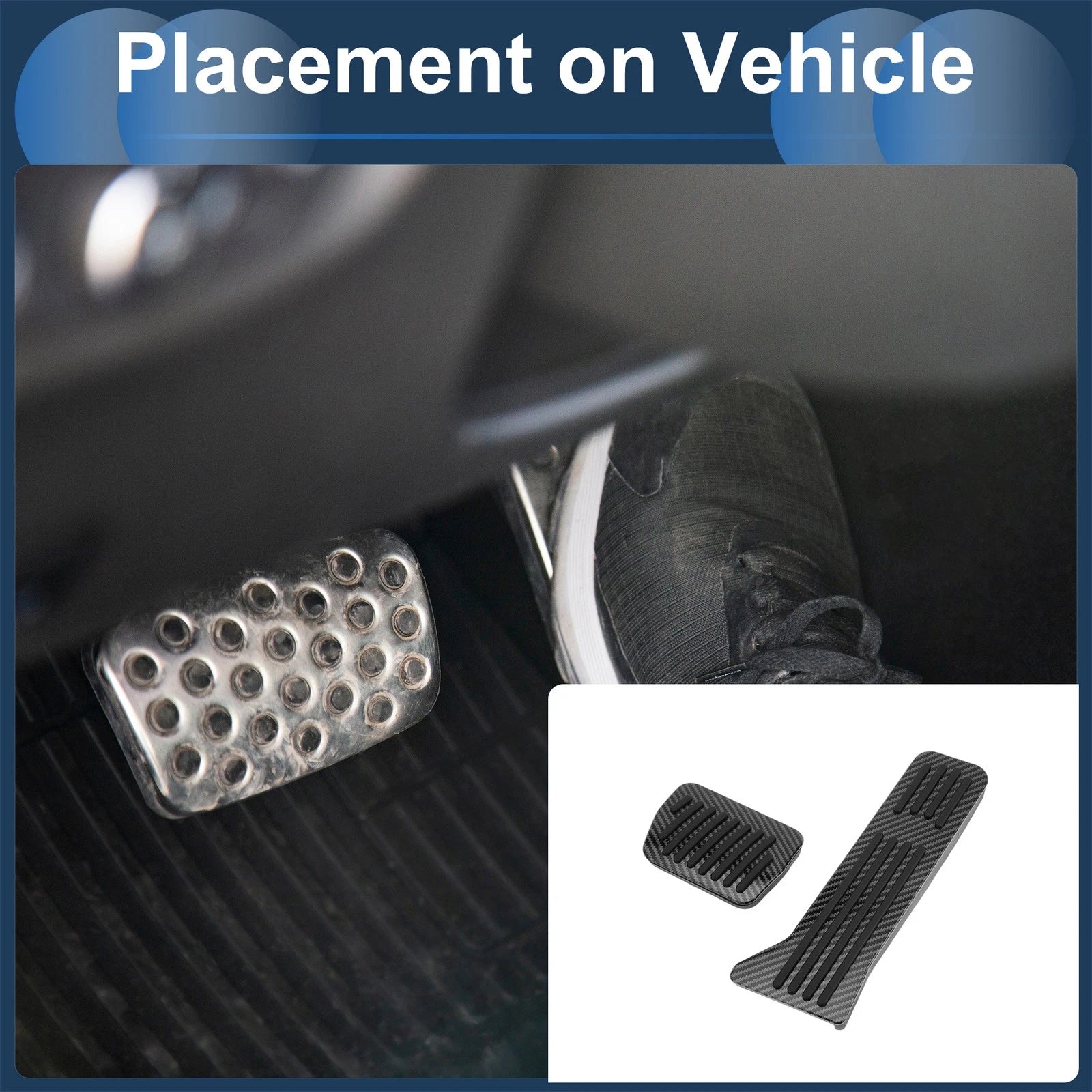 Set of 1 Automatic Foot Accelerator Pedal Cover for Mazda 2 (2015–2020) Black Carbon Fiber