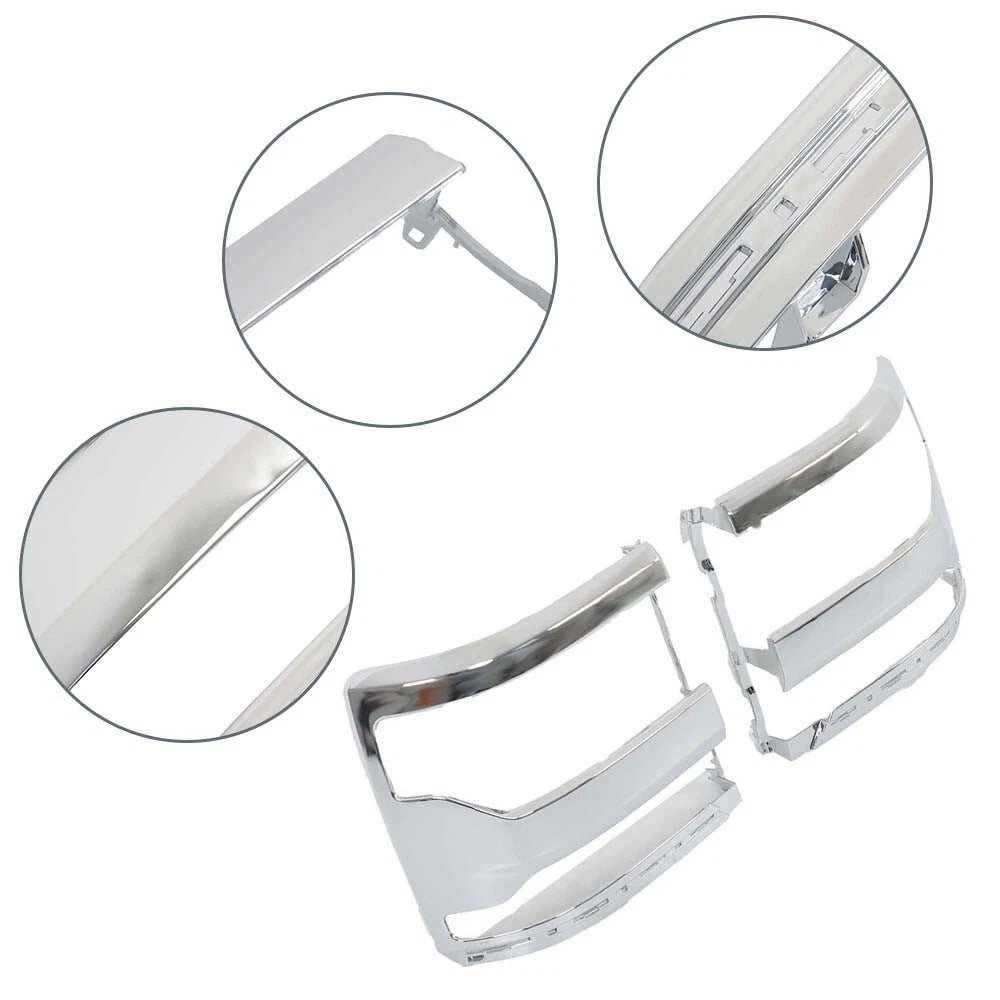 Chrome Headlight Trim Bezel Covers for Chevy Silverado 1500 (2016-2019)