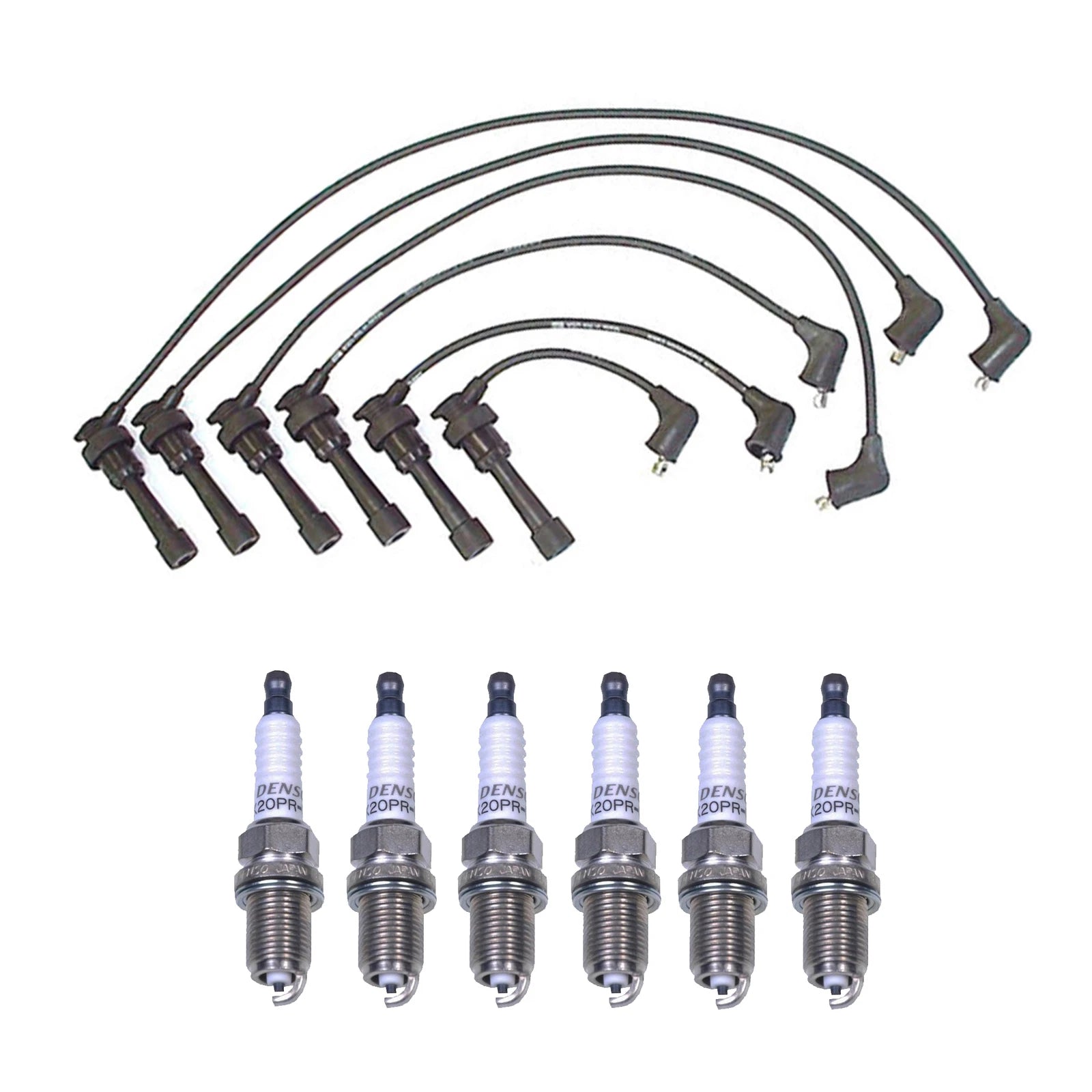 Denso 7mm Wire Set & 6 U-Groove Spark Plugs Kit for Dodge Mitsubishi 3.0 V6