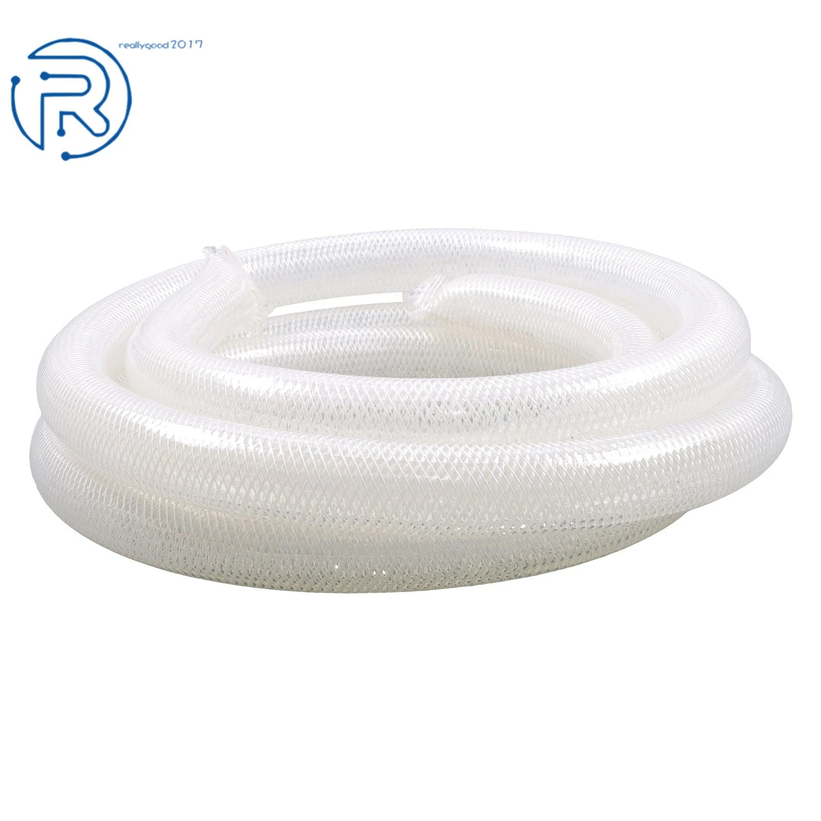 10 ft Heavy Duty Braided Clear PVC Tubing 1" ID × 1-19/64" OD