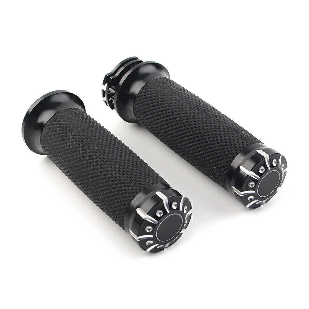 1" Black Handlebar Hand Grips for Harley Dyna Sportster XL883 1200 Softail