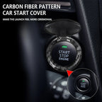 Carbon Fiber Cover Sticker for Car Engine Start Stop Button Dashboard