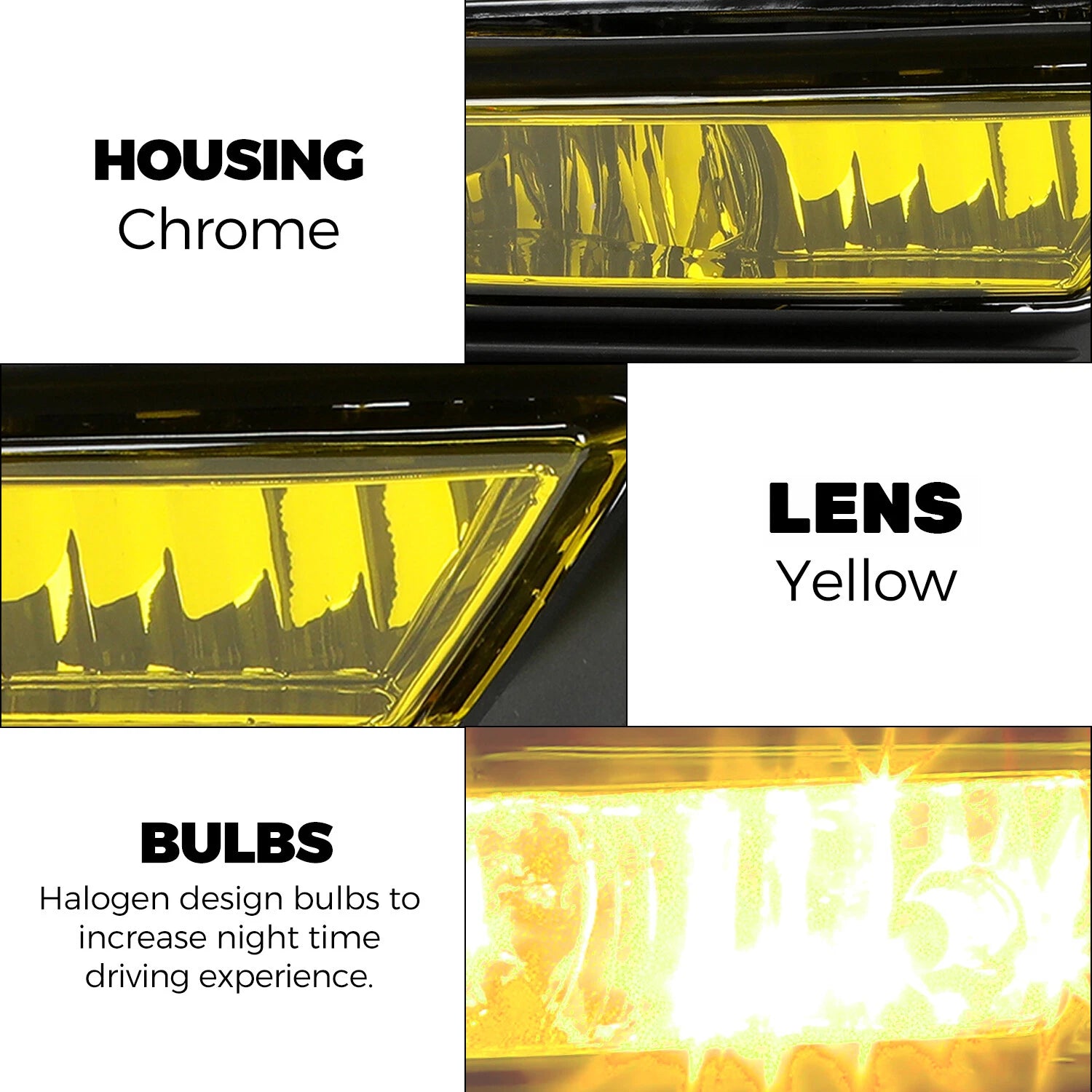 Amber Fog Lights Assembly Set for Honda Accord Sedan (2013–2015)