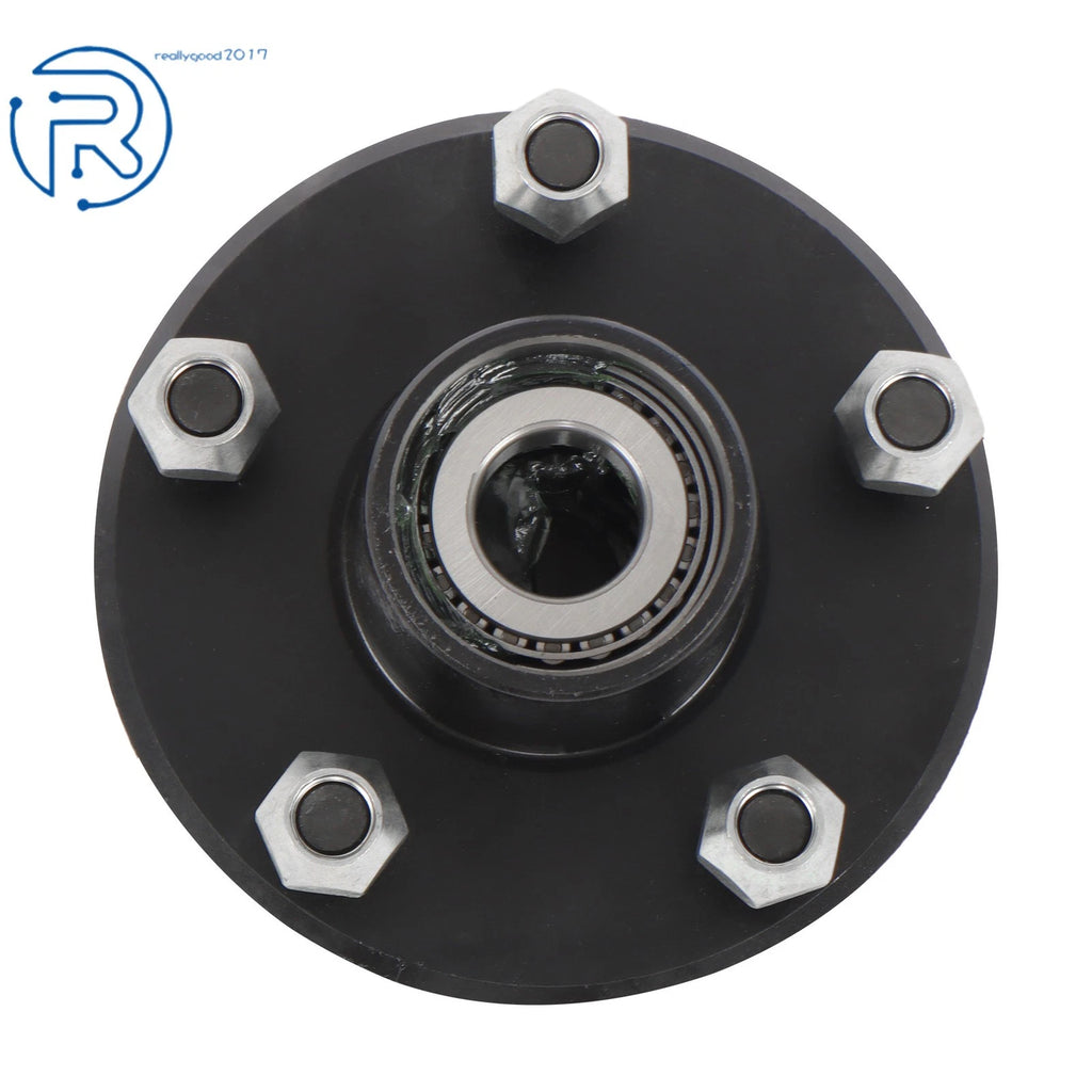 Set of 2 Round Spindles & Bearings for Trailer Hub Assembly (5 on 4.5")