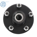 Set of 2 Round Spindles & Bearings for Trailer Hub Assembly (5 on 4.5")