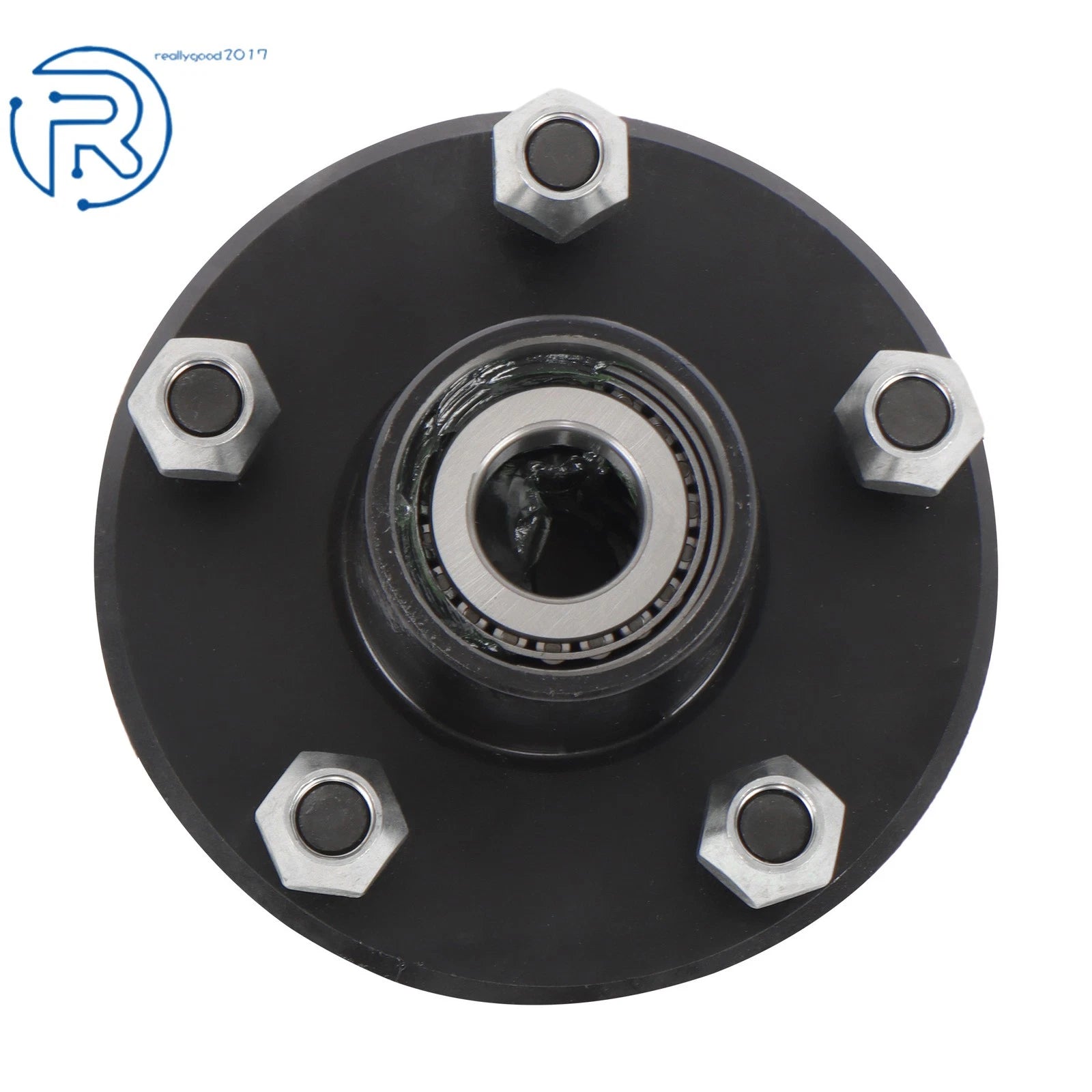 Set of 2 Round Spindles & Bearings for Trailer Hub Assembly (5 on 4.5")