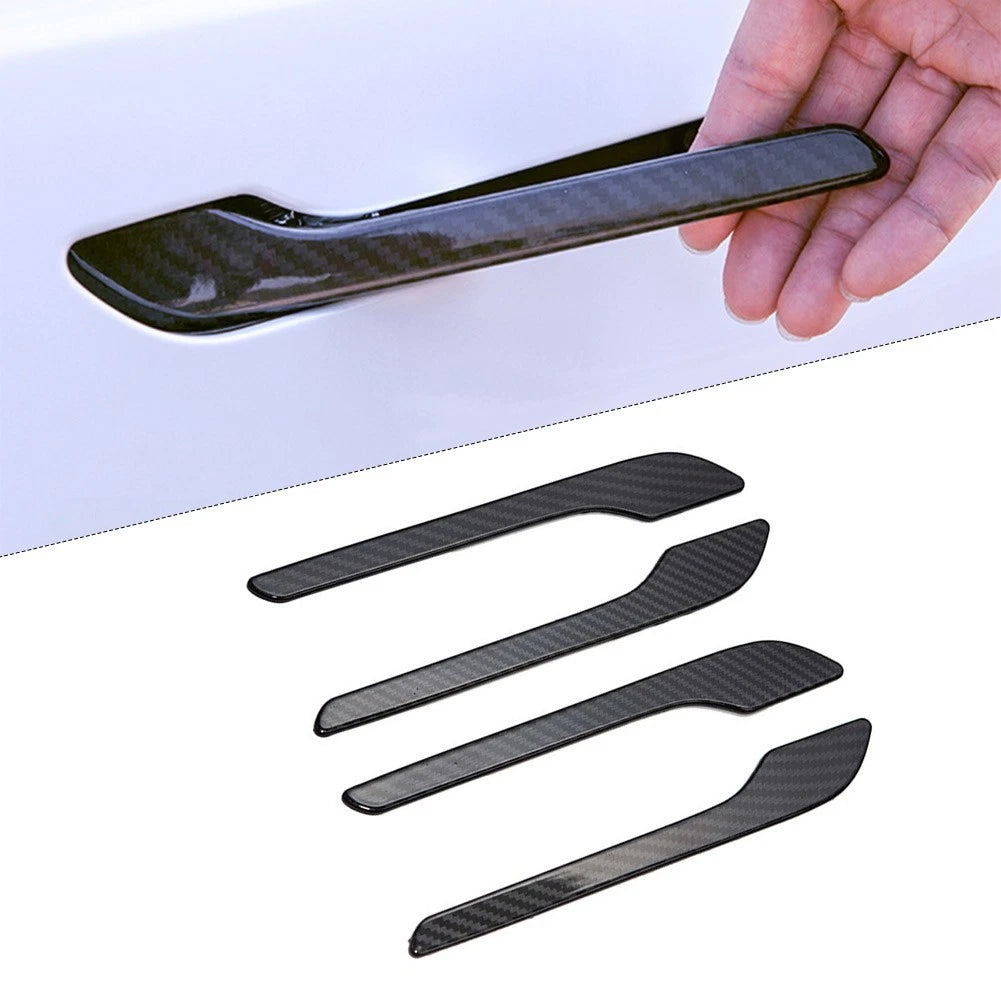 Carbon Fiber Handle Cover Trim Kit for Tesla Model 3 (2017–2023)