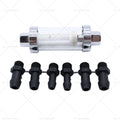 Reusable Chrome Glass Inline Fuel Filter for 1/4" 5/16" 3/8" Lines
