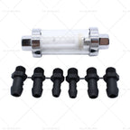 Reusable Chrome Glass Inline Fuel Filter for 1/4" 5/16" 3/8" Lines