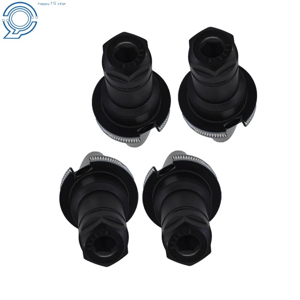 Set of 4 CAT40-ER20 Collet Chucks for Tool Holders (4" Long Gage Length)
