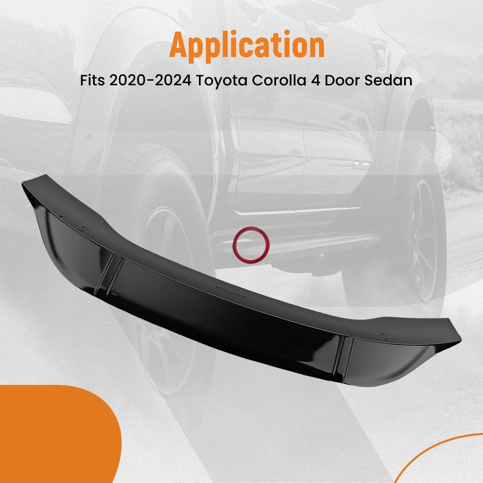 Trunk Wing Spoiler Lip for Toyota Corolla (2020–2024) Gloss Black ABS