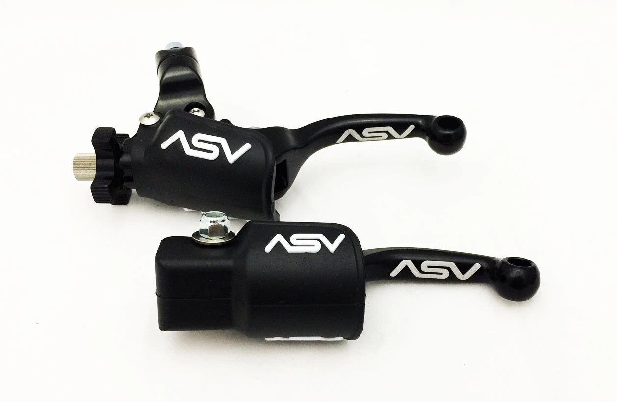 ASV F3 Shorty Black Front Brake Clutch Perch Levers for Suzuki LTZ400 (2003–2008)