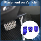 3 Pcs Foot Accelerator Pedal Covers for Subaru Forester (2019–2021) Blue