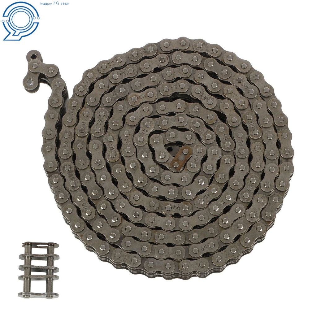 50-2R 5/8 Pitch Duplex Roller Chain for Various Applications (10FT, 2 Master Links)