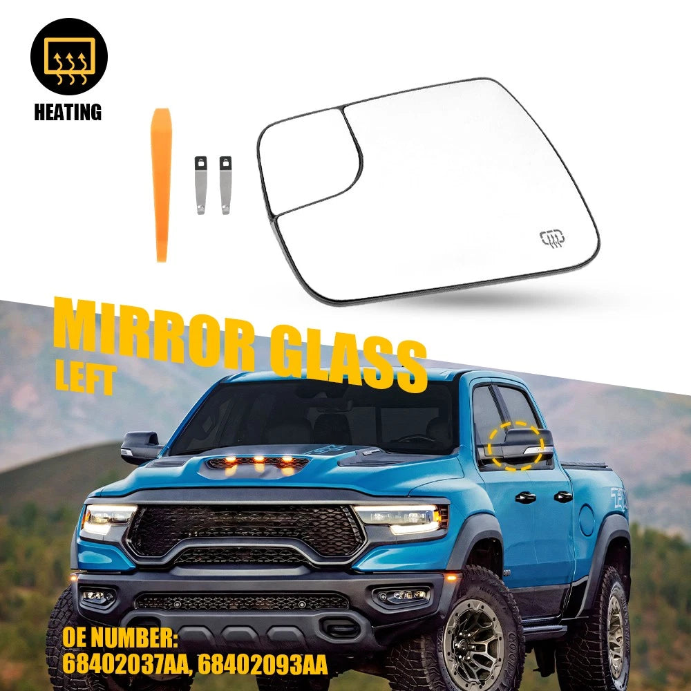 Left Driver Side Heated Mirror Glass for Ram 1500 (2019–2025)