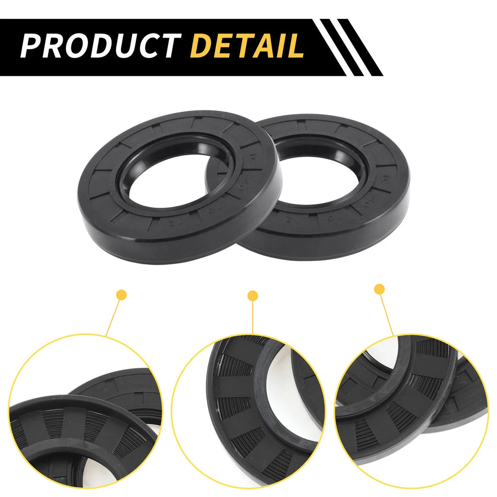 Set of 5 Oil Seal Ring for Rotary Shaft 40x75x12mm NBR Rubber