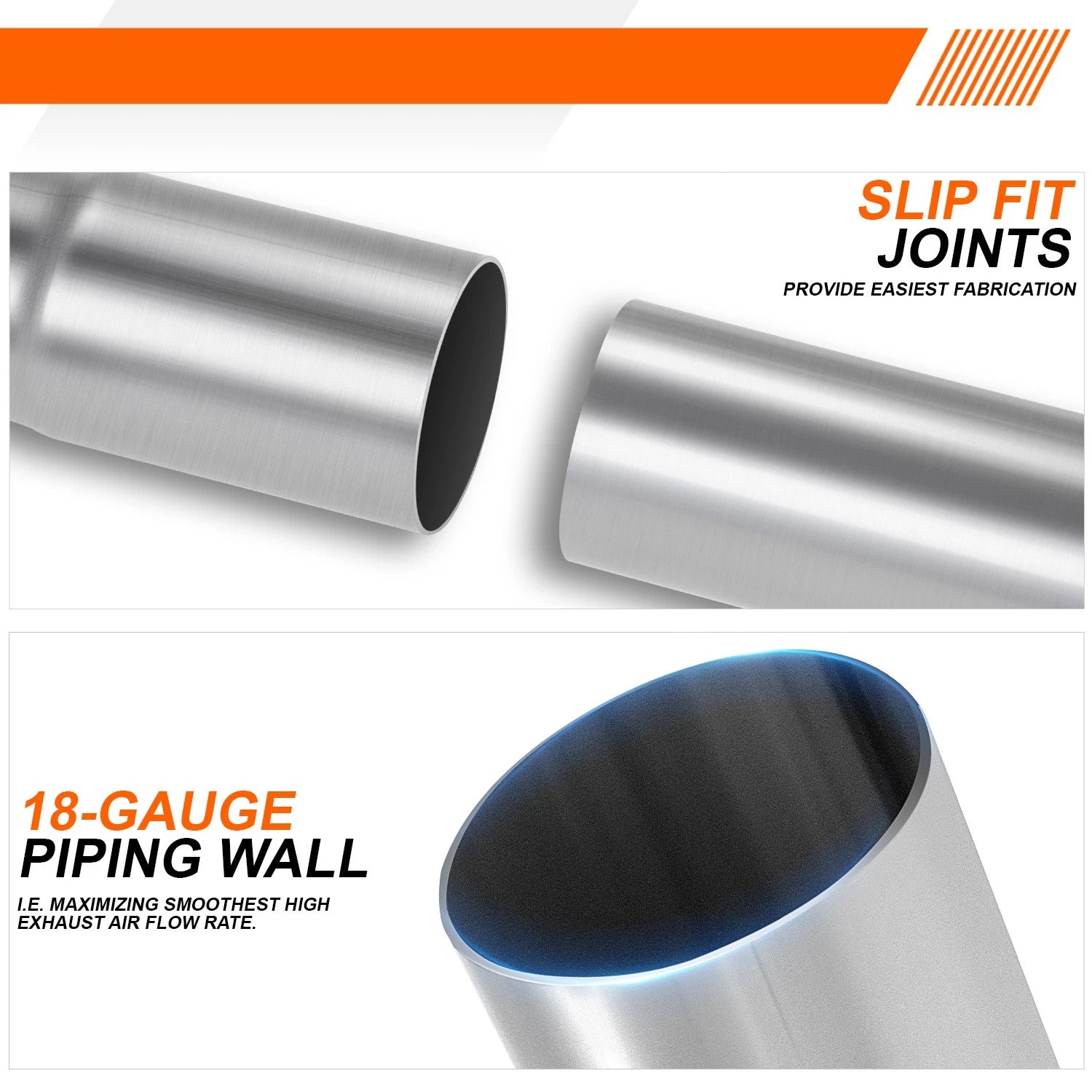 2" OD Mild Steel 45 Degree Slip Fit Exhaust Bend Pipe for Custom Applications
